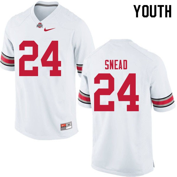 Ohio State Buckeyes #24 Brian Snead Youth University Jersey White OSU95909